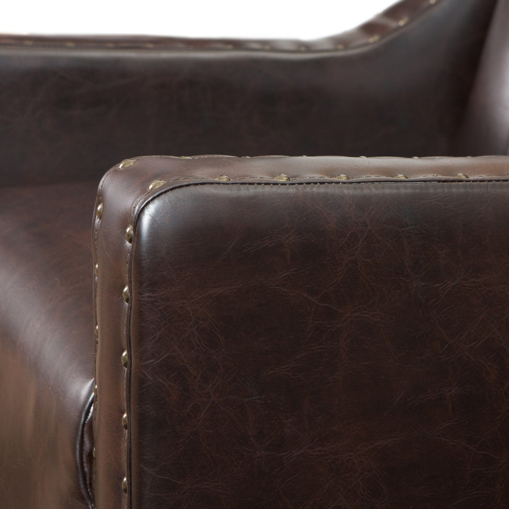 Nottingham Tufted Armchair & Footstool Set Brown