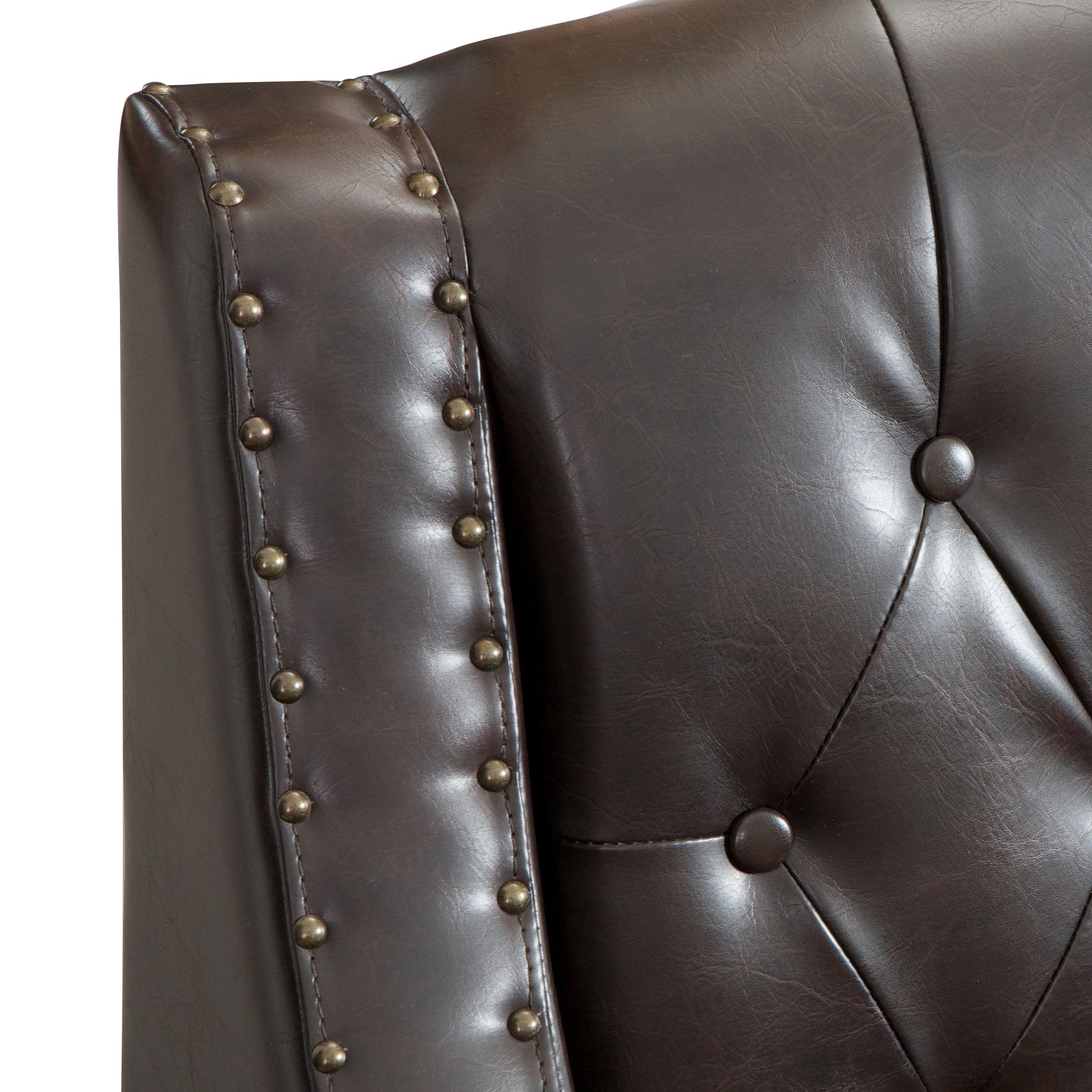 Nottingham Tufted Armchair & Footstool Set Brown