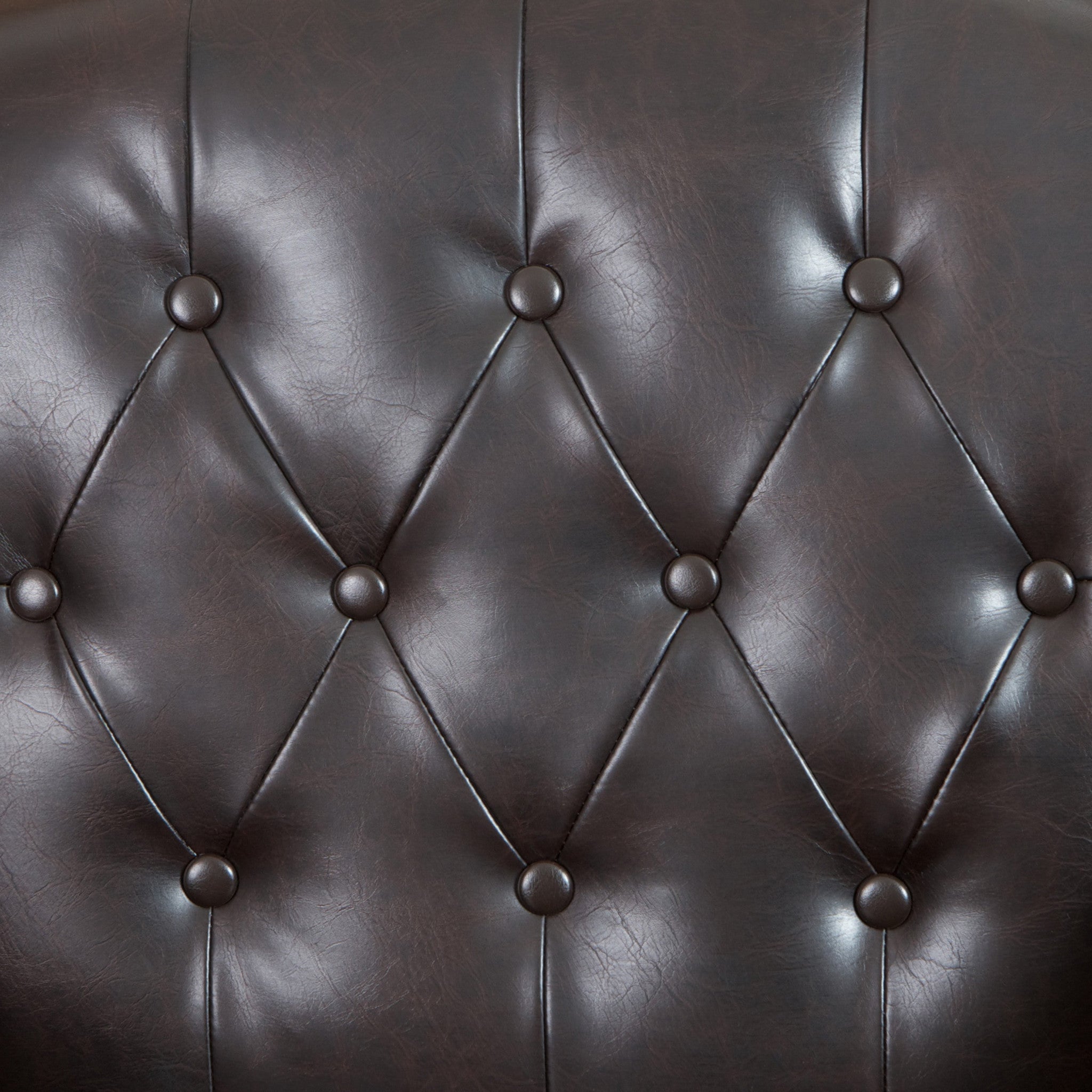 Nottingham Tufted Armchair & Footstool Set Brown