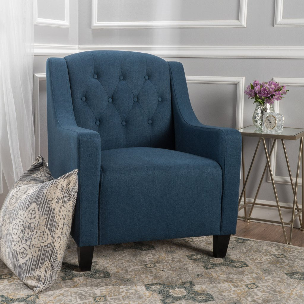 Newberg Tufted Armchair Dark Blue