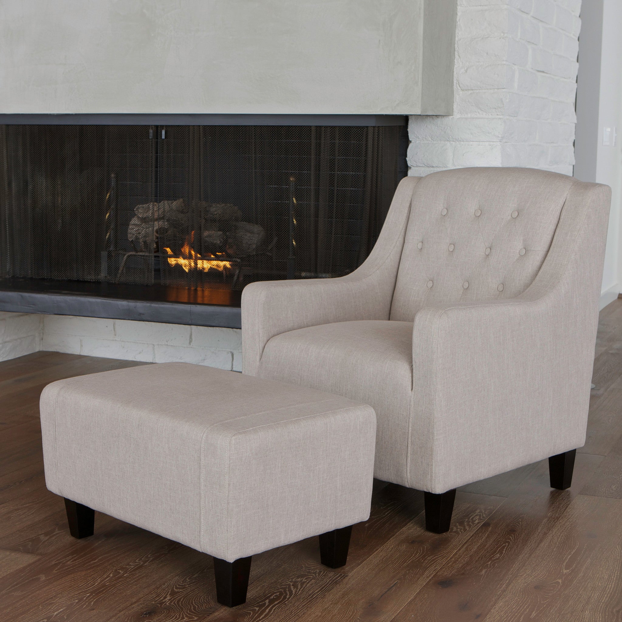 Nottingham Tufted Armchair & Footstool Set