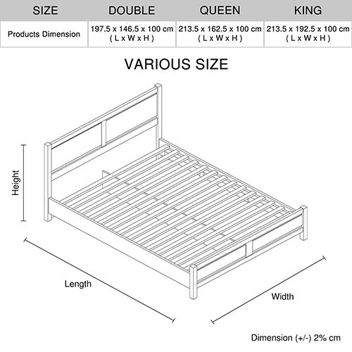 Renley Wooden Bed Frame Double