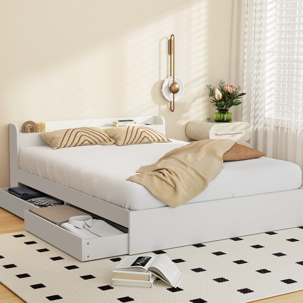 Cassandra 2 Drawer Double Bed Frame White