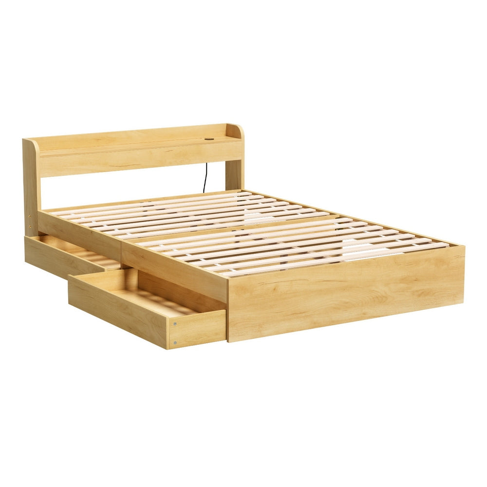 Cassandra 2 Drawer Double Bed Frame Oak