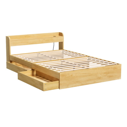 Cassandra 2 Drawer Double Bed Frame Oak