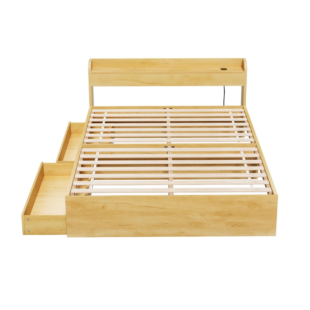 Cassandra 2 Drawer Double Bed Frame Oak