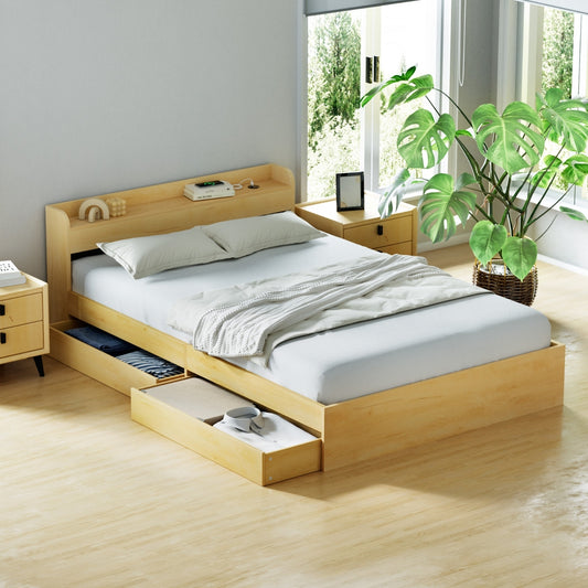 Cassandra 2 Drawer Double Bed Frame Oak