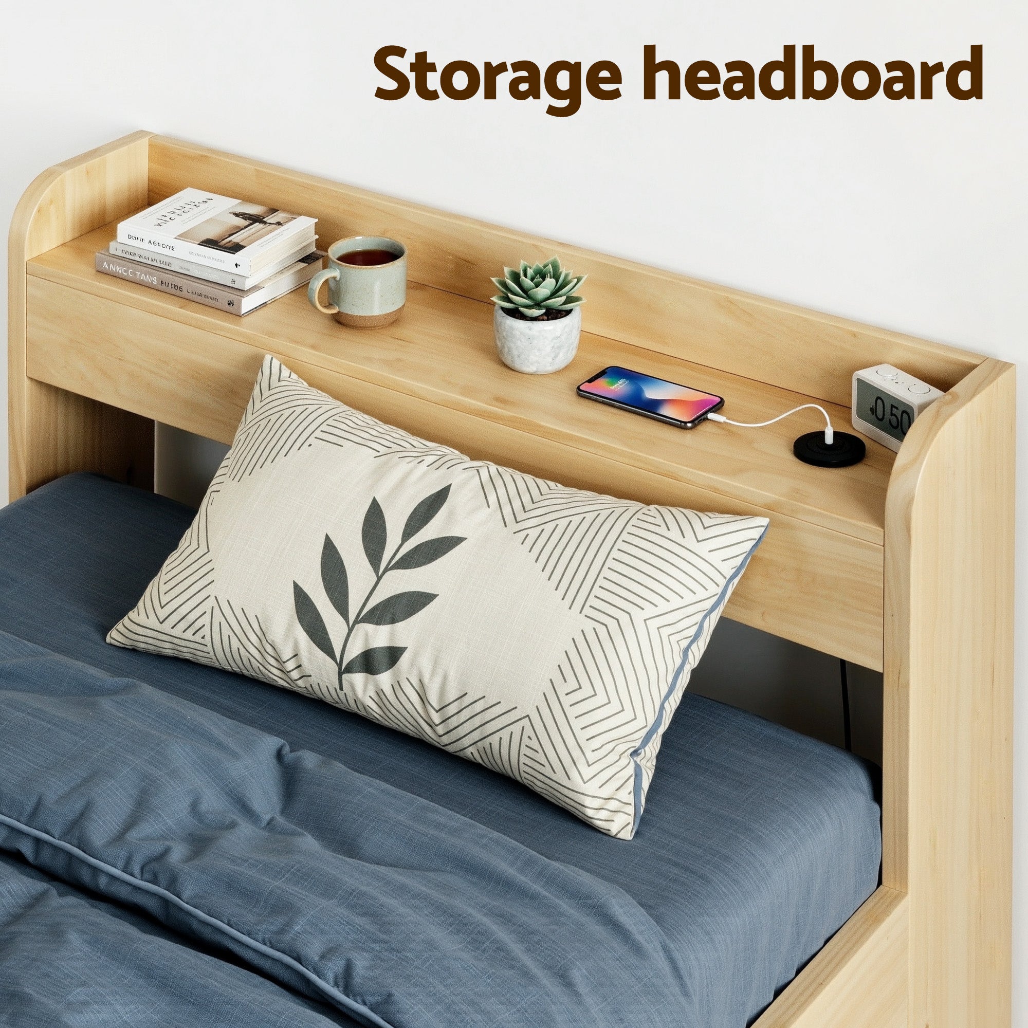 Cassandra 2 Drawer King Single Bed Frame Oak