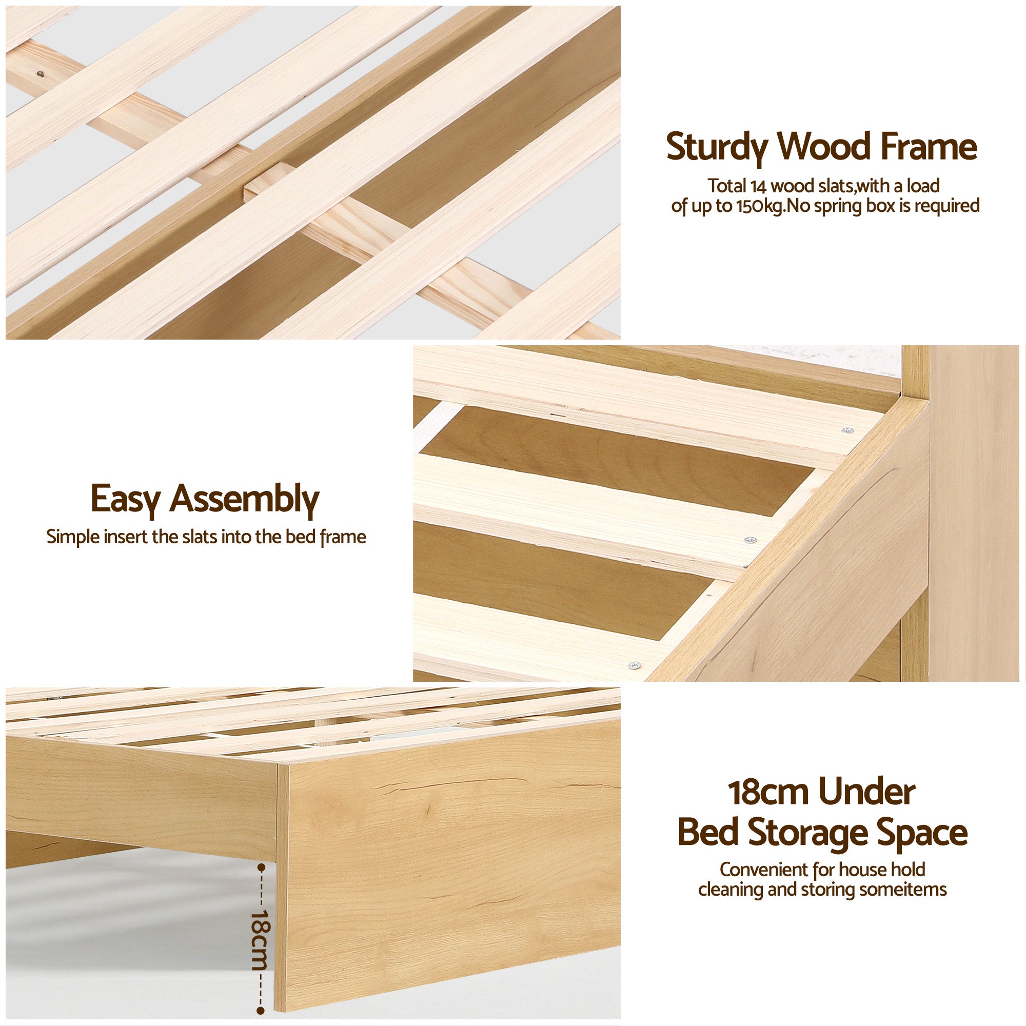 Cassandra 2 Drawer King Single Bed Frame Oak