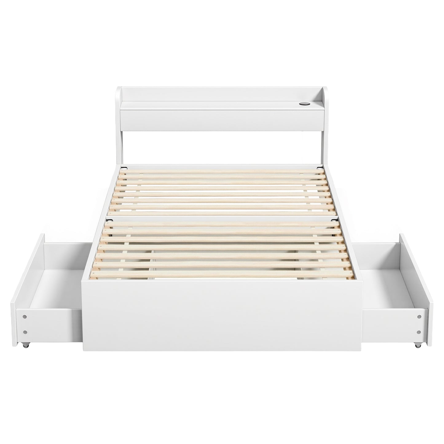 Cassandra 2 Drawer King Single Bed Frame White