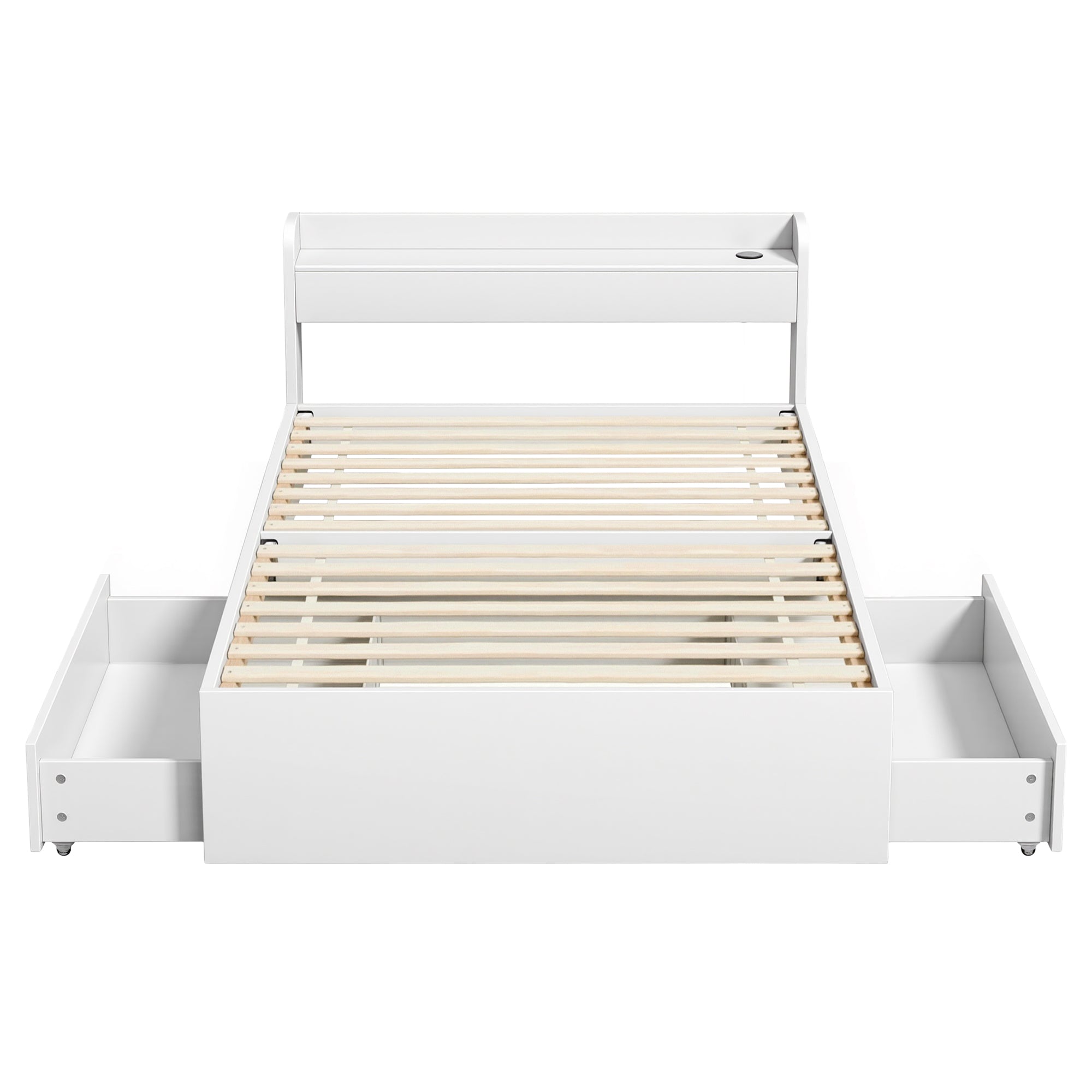 Cassandra 2 Drawer King Single Bed Frame White