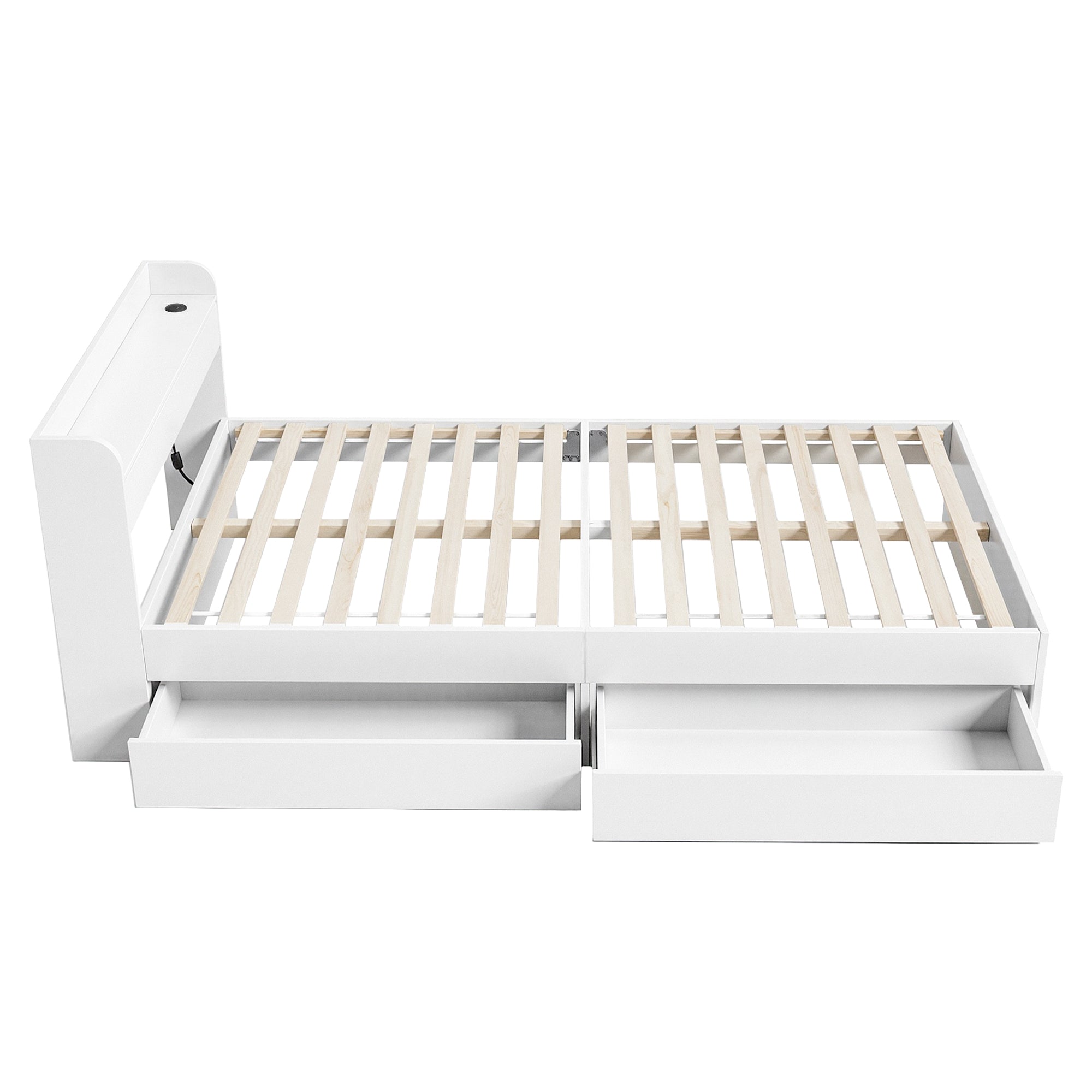 Cassandra 2 Drawer King Single Bed Frame White