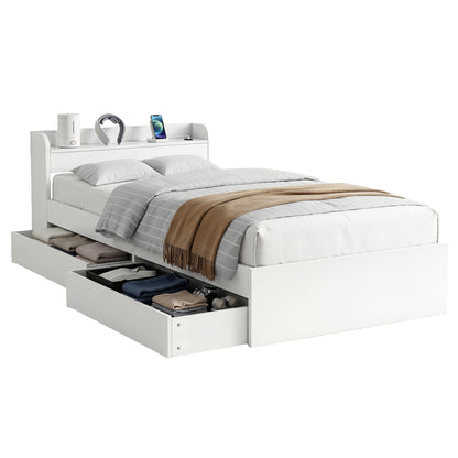 Cassandra 2 Drawer King Single Bed Frame White