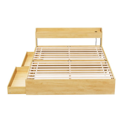 Cassandra 2 Drawer Queen Bed Frame Oak