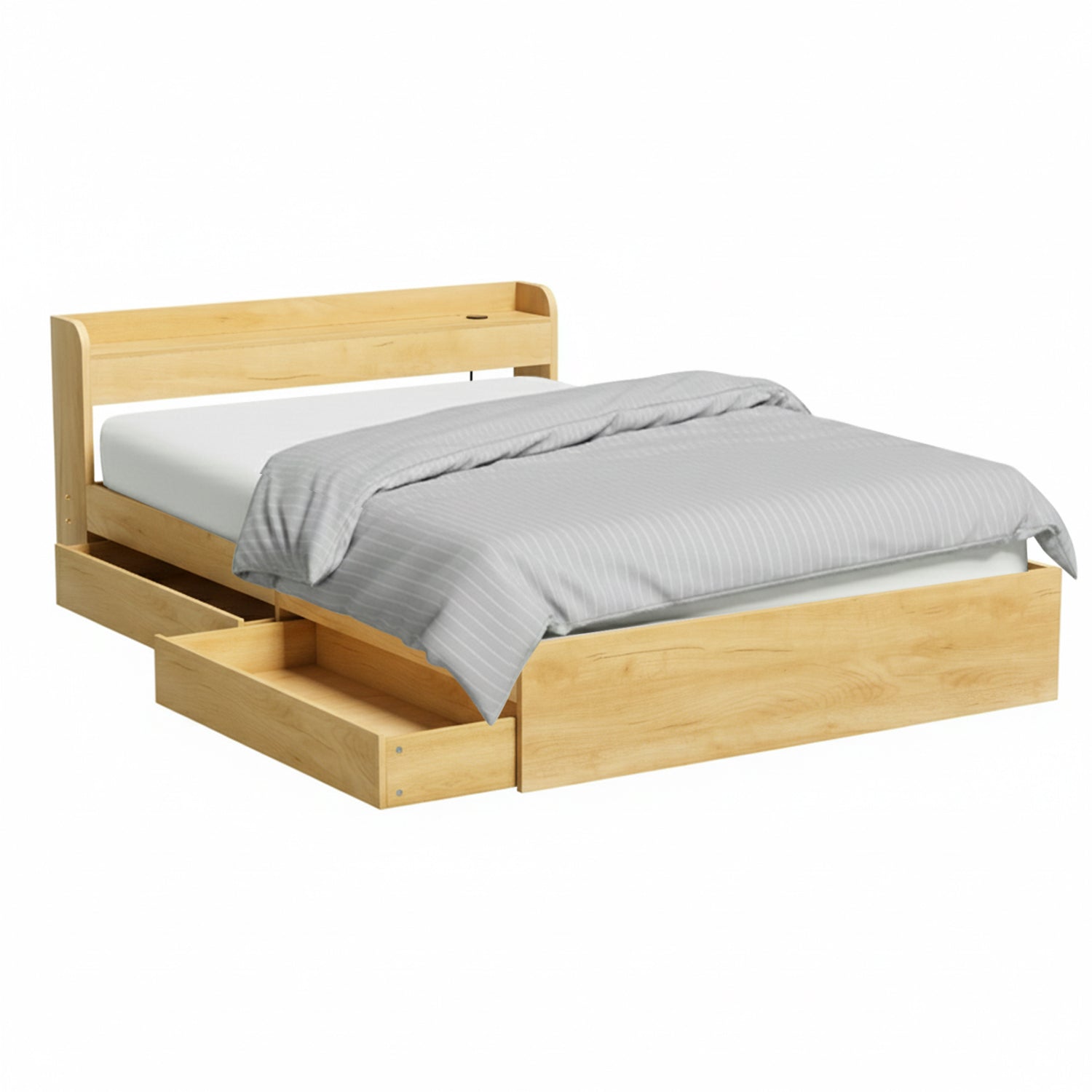 Cassandra 2 Drawer Queen Bed Frame Oak
