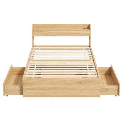 Cassandra 2 Drawer Single Bed Frame Oak