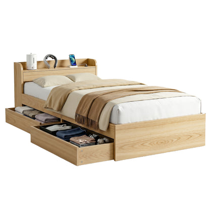 Cassandra 2 Drawer Single Bed Frame Oak