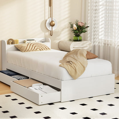 Cassandra 2 Drawer Single Bed Frame White