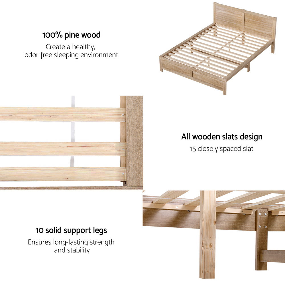 Sardinia Bed Frame Oak Double