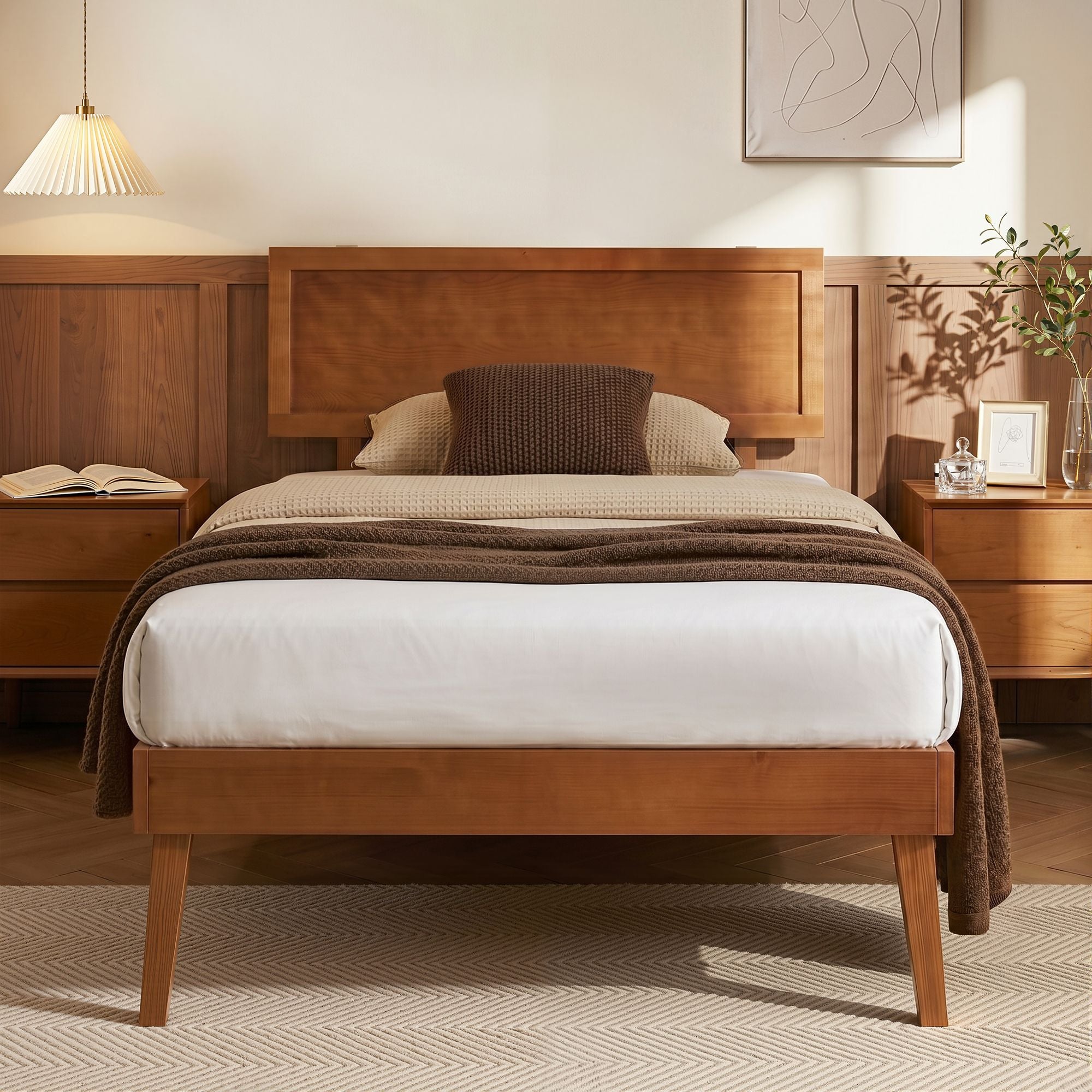 Baxton Wooden Bed Frame Oak