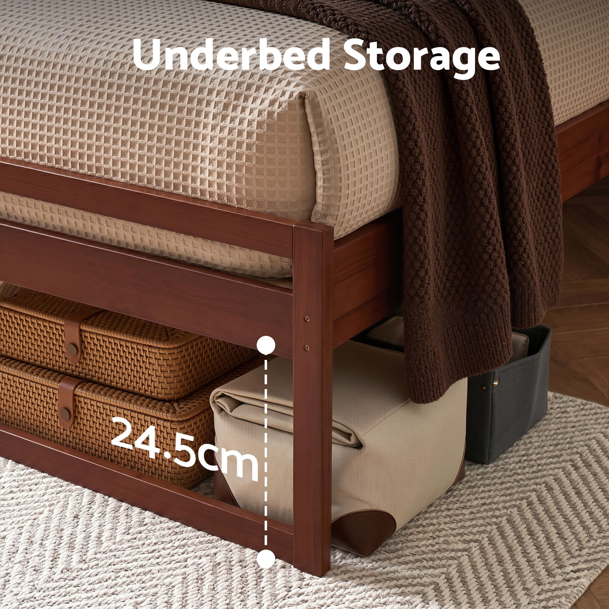 Kenny Wooden Bed Frame Double