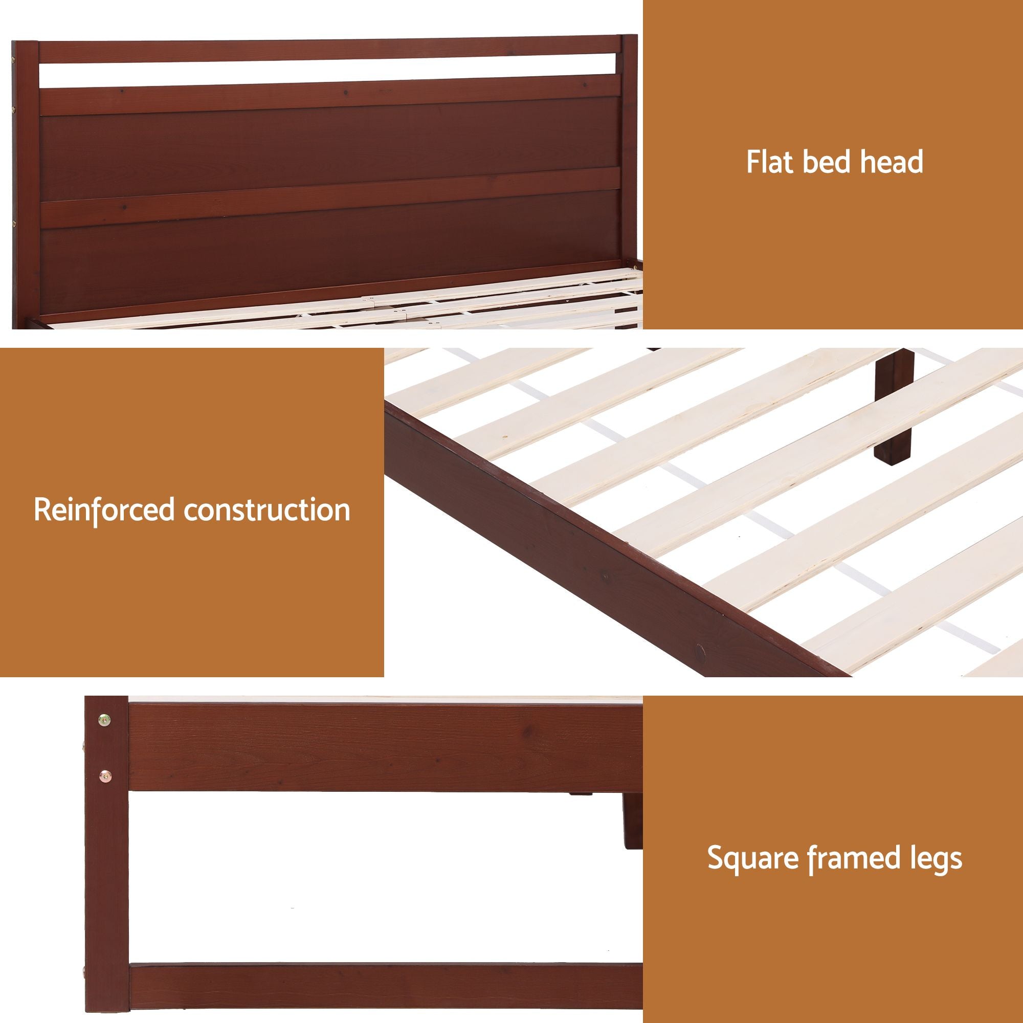 Kenny Wooden Bed Frame Double