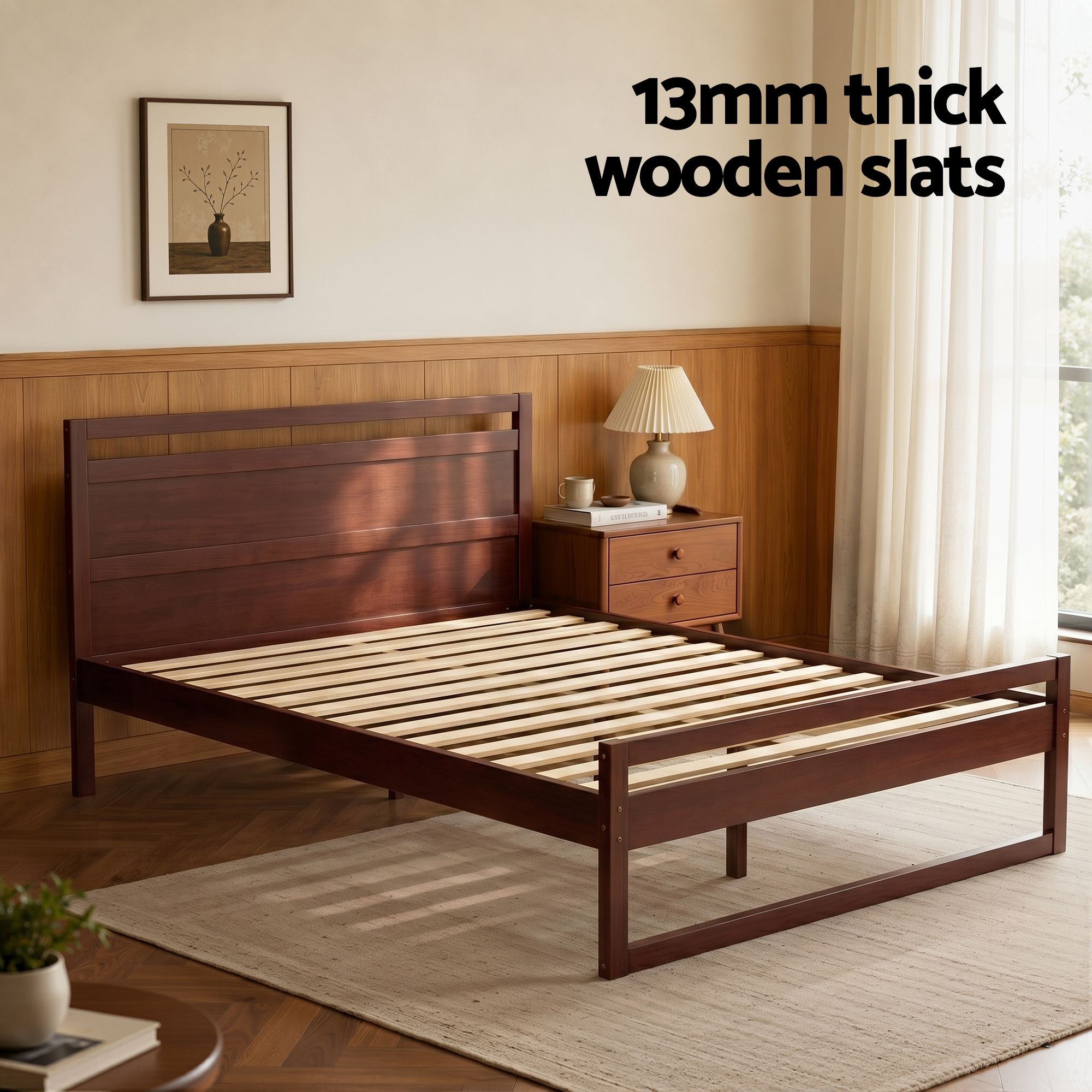 Kenny Wooden Bed Frame Double