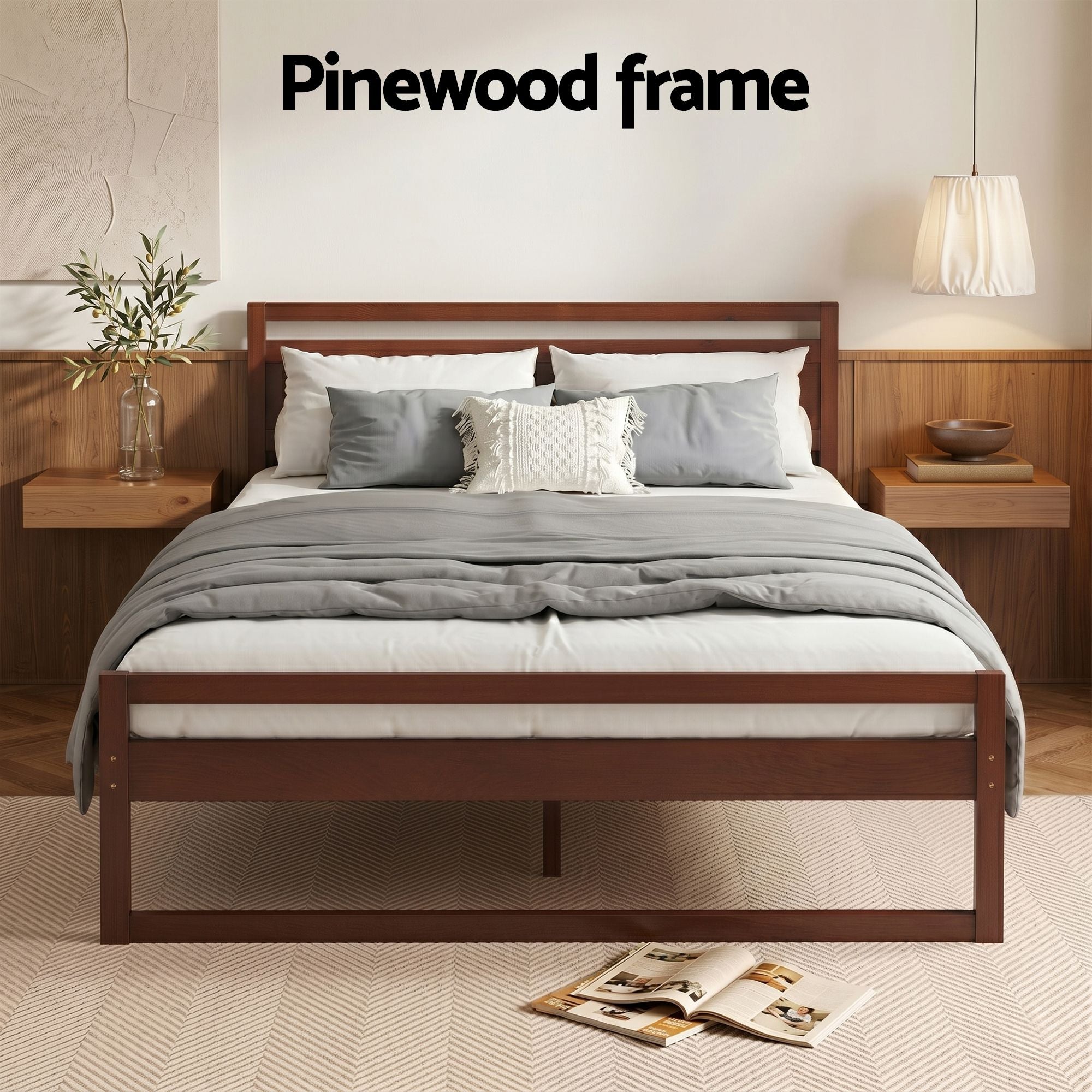 Kenny Wooden Bed Frame Double