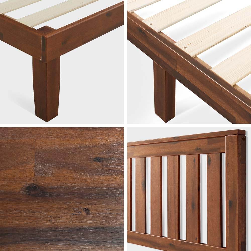 Ritzy Solid Wood King Bed Frame Antique Espresso